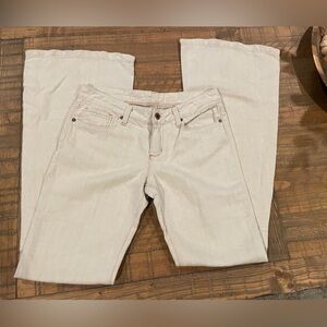 Chip & Pepper Stella flare linen blend denim natural sz 27 NEW